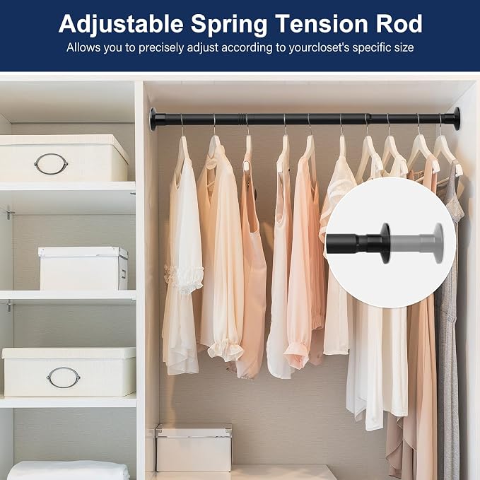 No Drilling Closet Rod, 27.5-74 Inches Hanging Closet Rod - Image 9