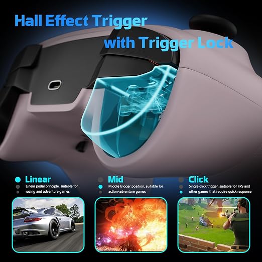 Wireless PC Controller with Hall Effect Joysticks & Triggers, 1000Hz Polling - Image 3