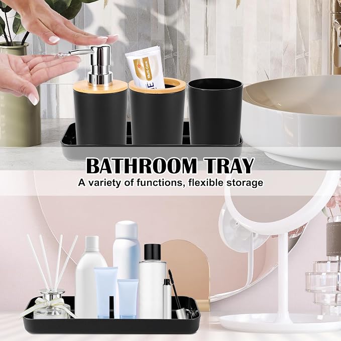 iMucci 9Pcs Black Bathroom Accessories Set - Image 6