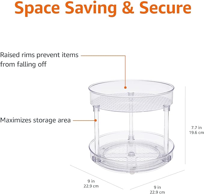 Amazon Basics Lazy Susan Turntable Organizer, 2 Tier - Image 3