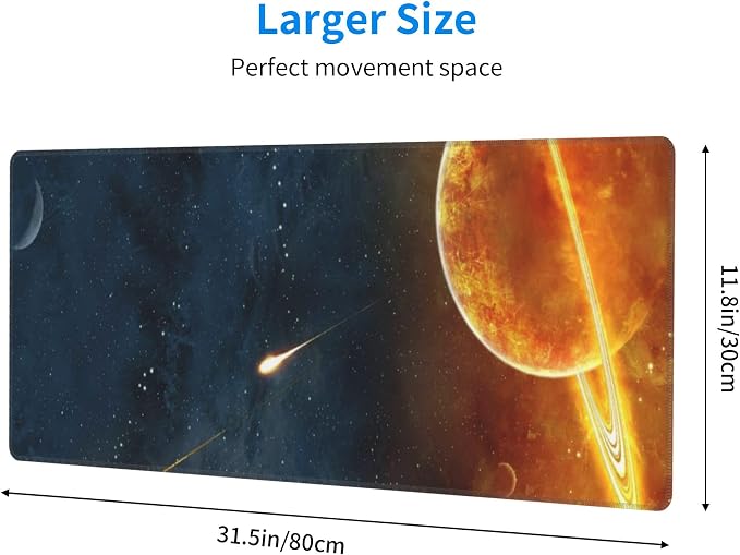 Cosmic Planet Comet Large Mouse Pad, Gaming Desk Mat, XL Keyboard Desk Pad Mat - Image 3