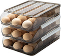 Egg Holder for Refrigerator Auto Scrolling Organizer Plastic Stackable Storage by memeyou