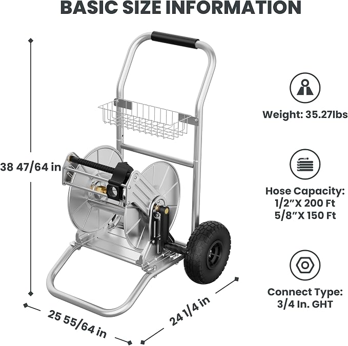 Giraffe Tools Garden Hose Reel Cart - Image 7