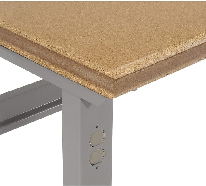 Global Industrial Mobile Adjustable Height C-Channel Leg Workbench, Shop Top - Image 3