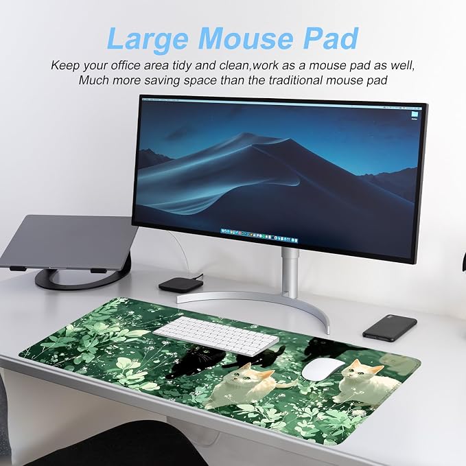 Cute Cat Mouse Pad Large Gaming Desk Mat - Image 6