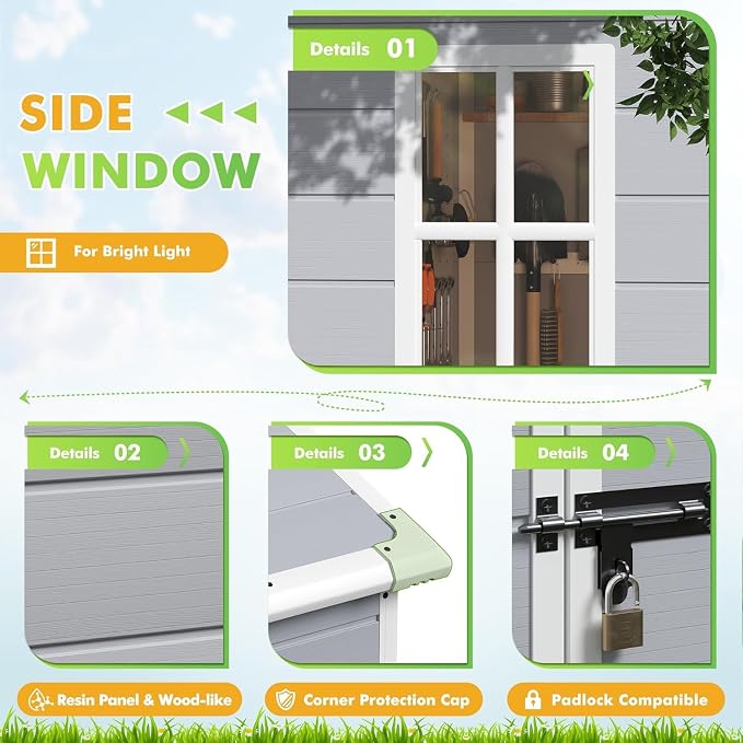 Devoko 6x4FT Outdoor Storage Shed - Image 6