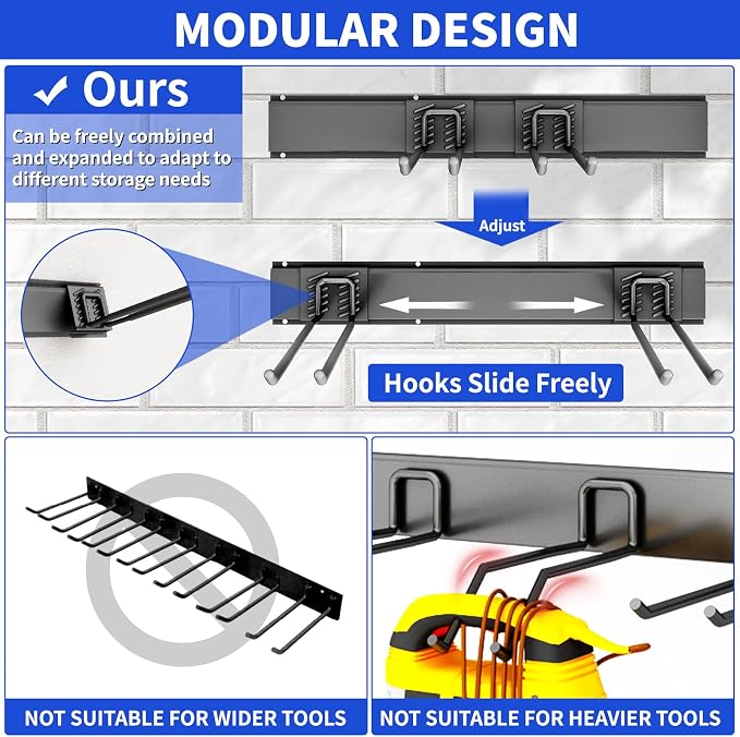 Shed Tool Organizer Wall Mount, 64inch Heavy Duty Garden Tool organizer Storage - Image 2
