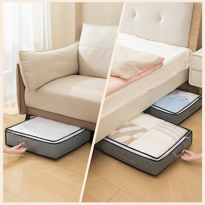 90L Under Bed Storage Containers, Closet Organizers and Storage Bins, Foldable - Image 6