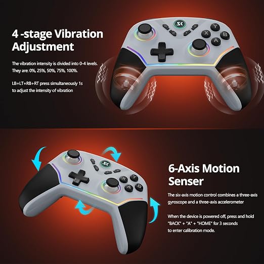 Wireless PC Controller with Hall Effect Joysticks & Triggers, 1000Hz Polling - Image 7