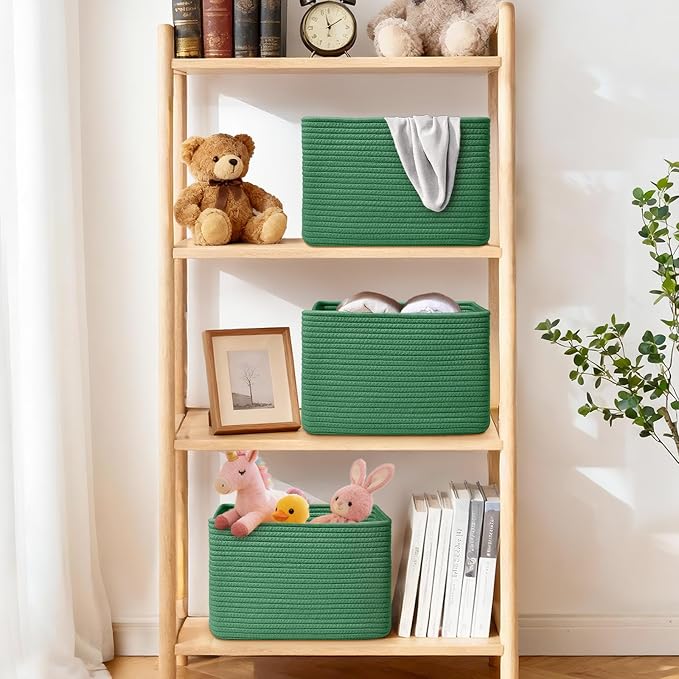Storage Baskets for Organizing, 4 Pack Storage Baskets for Shelves, Woven - Image 2