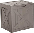 32 GallonOutdoor Storage Box, Resin Deck Boxes Waterproof, IndoorOutdoor Bin by GGYI