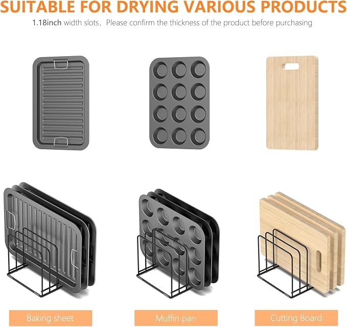 Kitchen Cabinet Organizer, Steel Cookware Holder, Divided Holder - Image 5