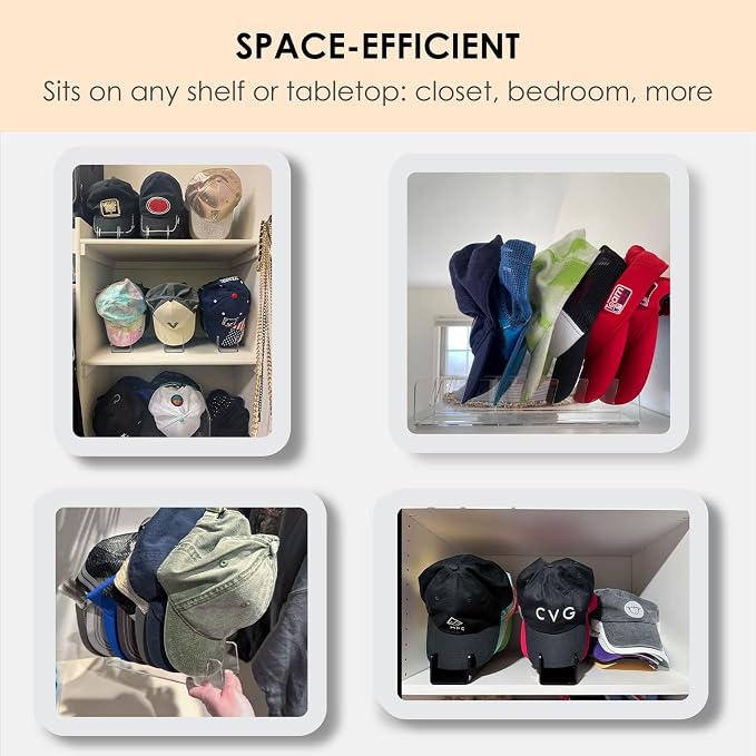 OAPRIRE Hat Stand for Baseball Caps Display and Organizer, No Install Acrylic - Image 3