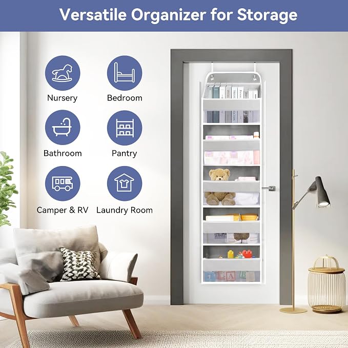QINGUANG Over The Door Organizer, Hanging Organization and Storage, Behind Door - Image 5