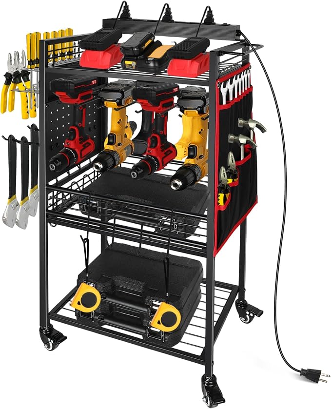 Garage Power Tool Organizer Cart by ElecVoztile