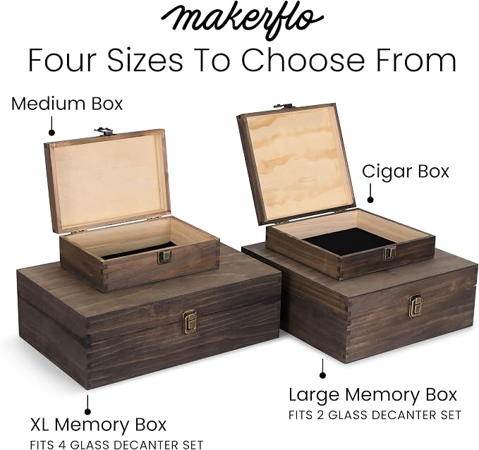 makerflo Medium Dark Walnut Wood Memory Box - Image 9