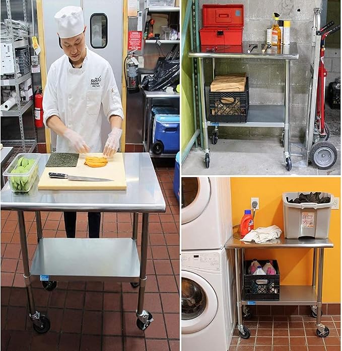 AmGood 30" x 84" Stainless Steel Work Table - Image 7