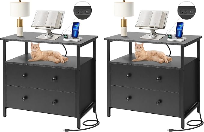 27 inch Wide Night Stand Set 2 by Edbuosy