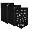 3 PCS Canvas Banners Wall Hanging Brooch Jewelry Storage Case Stand Enamel Pin by OKBA