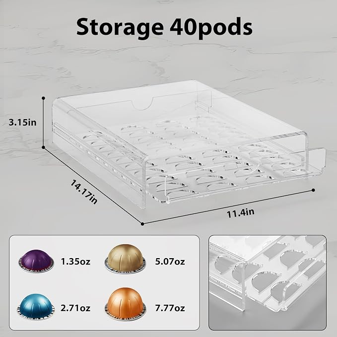 Clear Acrylic Coffee Pod Drawer - Image 2