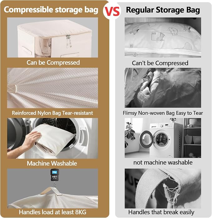 4 Pack Space Saving Comforter Storage Bag - Image 4