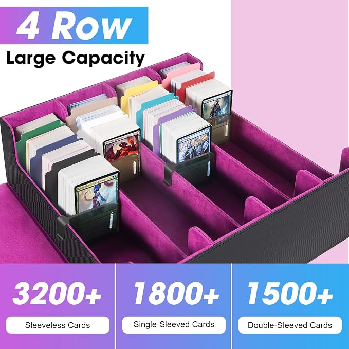 3000+Trading Card Storage Box, PU Leather Organizer Case - Image 2