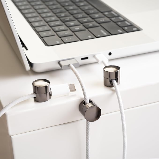Cable Anchors for Desk Organization Gun Metal | Premium Aluminum Cord - Image 2