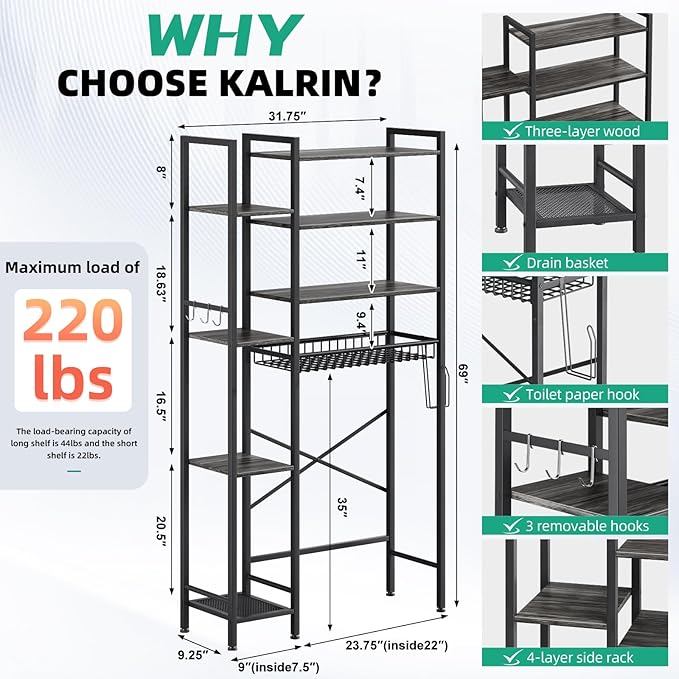8-Tier Over The Toilet Storage - Image 2