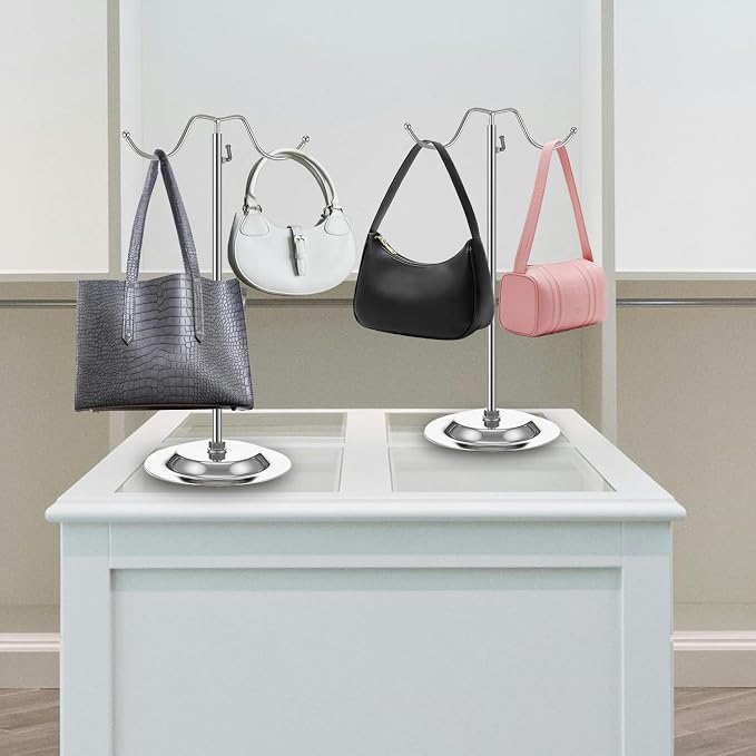 4 PCS Handbag Display Stands Adjustable Purse Display Stand Stainless Steel - Image 5