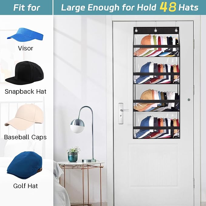 AOODA Clear Over the Door Hat Racks - Image 4