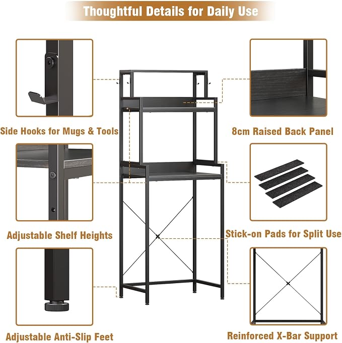 3-Tier Mini Fridge Stand Kitchen Bakers Rack - Image 7
