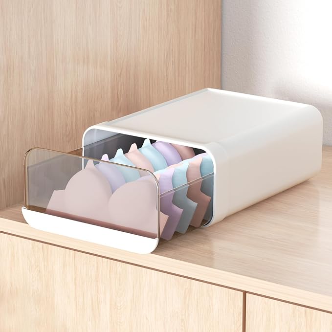 Underwear Organizer Drawer, 1 Cell Plastic Sock Underwear Storage Drawer by Miaocona