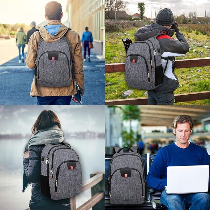 Della Gao Laptop Backpack for Men, Large Anti-Theft Business Travel Backpack - Image 7