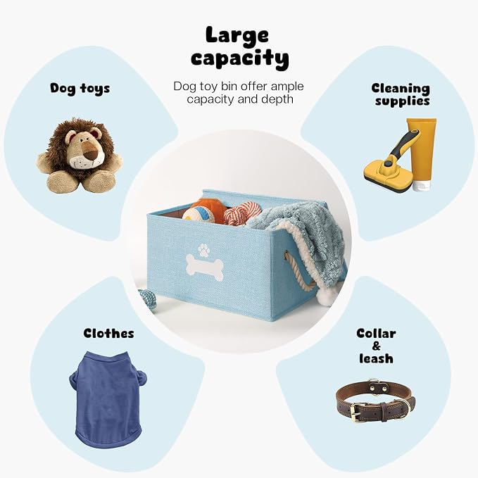 Dog Toy Basket with Lid, Dog Basket - Image 4