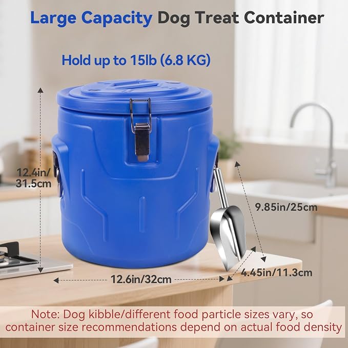 15lb Dog Food Storage Container, Stainless Steel Airtight Pet Food Storage - Image 4