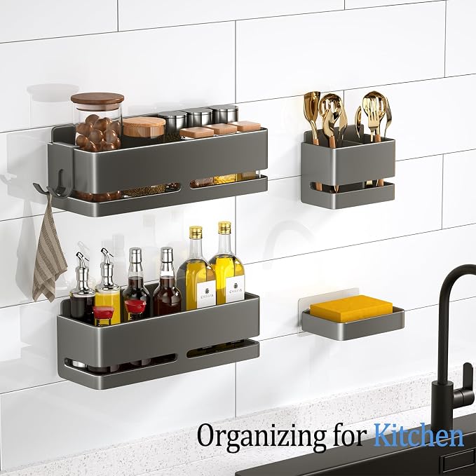 Bathroom Storage Rack, Wall-Mounted Shelf - Image 4