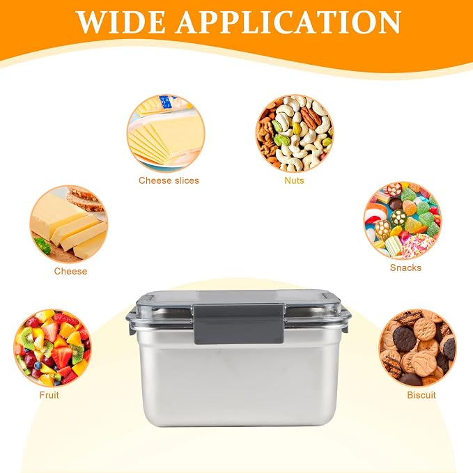 Cheese Container for Refrigerator, Cheese Stainless Steel Container - Image 3