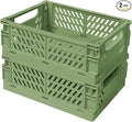 Small Pastel Plastic Storage Bins 2Pcs Foldable Pastel Crates Plastic Basket by Tobesonuoze
