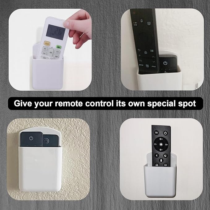 4Pcs Remote Holder Wall Mount, AC TV Remote Control Holder, Self Adhesive & - Image 5