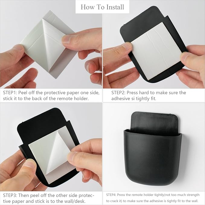 3 Pcs Remote Control Holder Wall Mount Self Adhesive Remote Case Hole-Free - Image 7