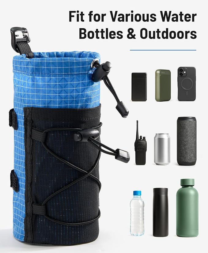 Large Water Bottle Holder Pouch Bag, Backpack Water Bottle Holder Mesh Bag - Image 3