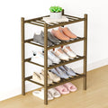 Smiry Bamboo Shoe Rack for Closet, 4 Tier Small Wooden Stackable Shoe Organizer by Smiry