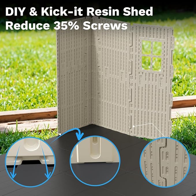 Devoko 10x8 FT Resin Outdoor Storage Shed - Image 4
