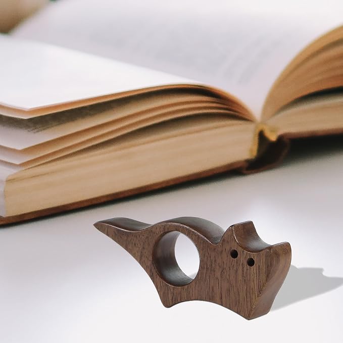 Cat Book Page Holder, Smooth Finish Walnut Wood Book Holder - Image 8