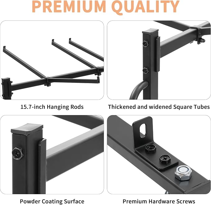 Folding Chair Rack with Wheels, Folding Chair Cart - Image 5