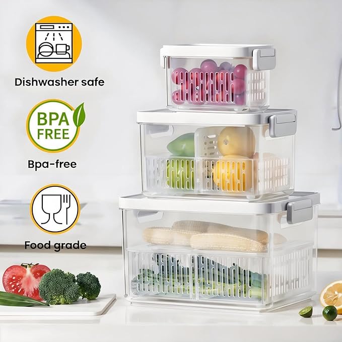vacane Clear Fruit Containers for Fridge - Image 2