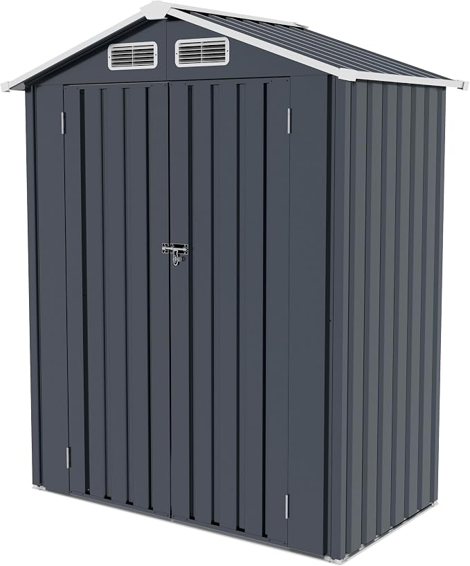 Metal Storage Shed, 5X3 FT Lockable Outdoor Tool Shed by Dithoko