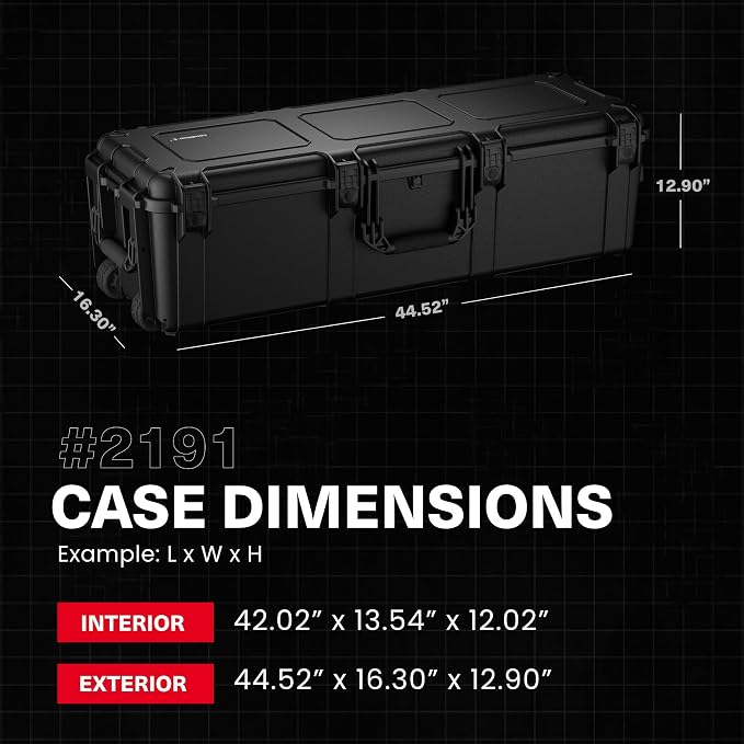 Condition 1 45" Waterproof Hard Case w/Wheels & Pluckable Foam – Lockable - Image 2