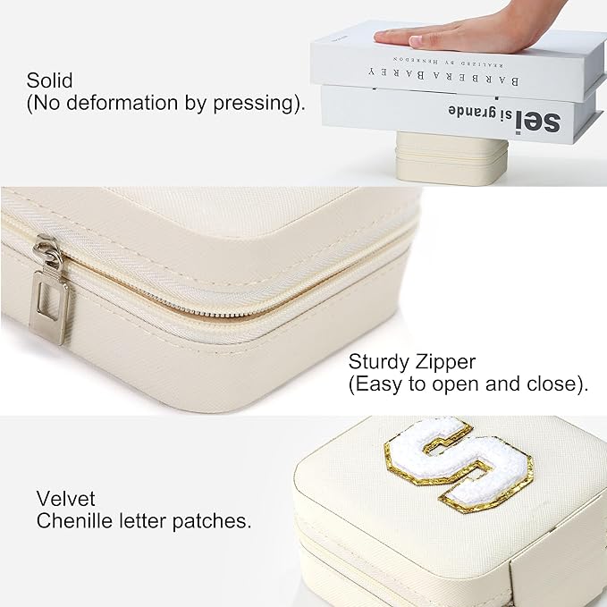 Parima Women's Jewelry Organizer | Necklace, Ring Organizer | White, Letter Z - Image 7