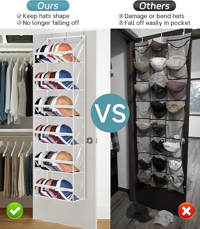 AOODA Clear Over the Door Hat Racks - Image 2